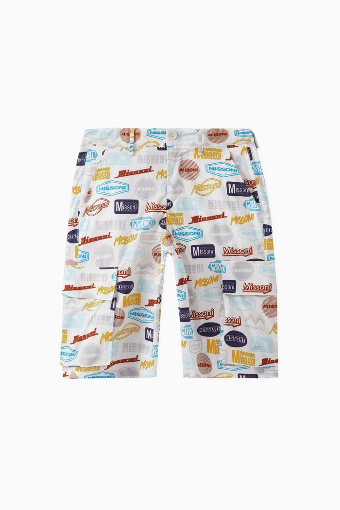 

Logo-print Shorts, White