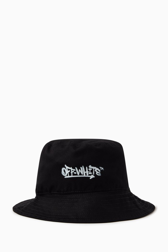 

Graffiti Bucket Hat in Cotton, Black