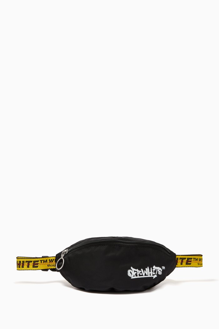 

Graffiti Logo Belt Bag in Canvas, Black