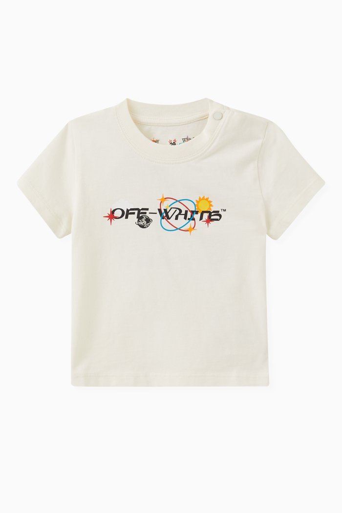 

Planets Logo Print T-Shirt in Cotton, Neutral
