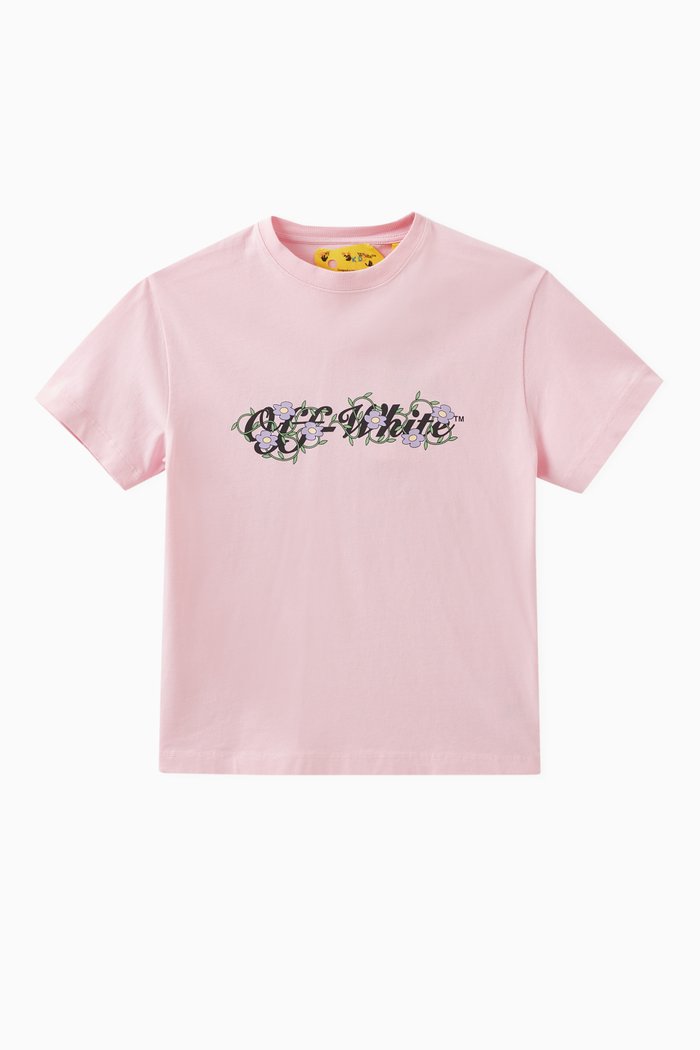 

Floral Arrows Print T-shirt in Cotton, Pink
