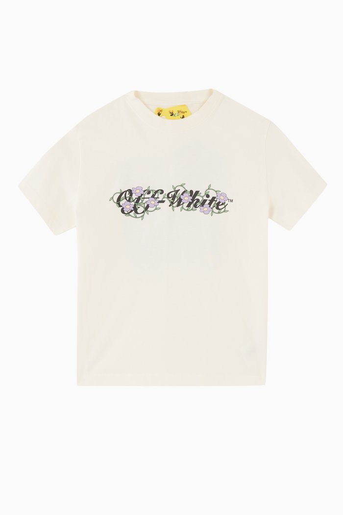 

Floral Arrows Print T-shirt in Cotton, White