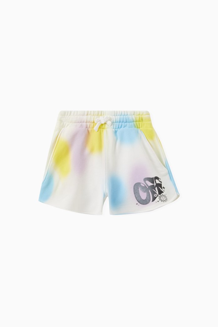 

Sprayed Color Spot Sweat Shorts in Cotton, White