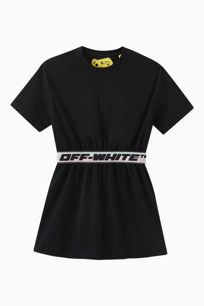 

Logo Waistband Dress in Cotton, Black