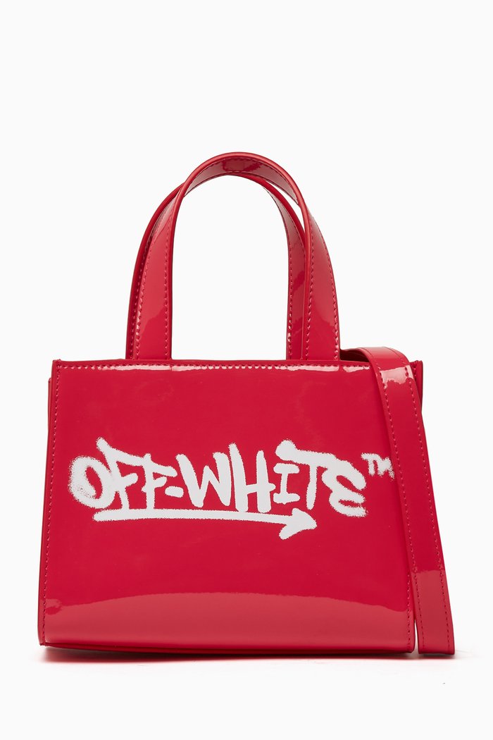 

Graffiti Logo Tote Bag in Leather, Pink