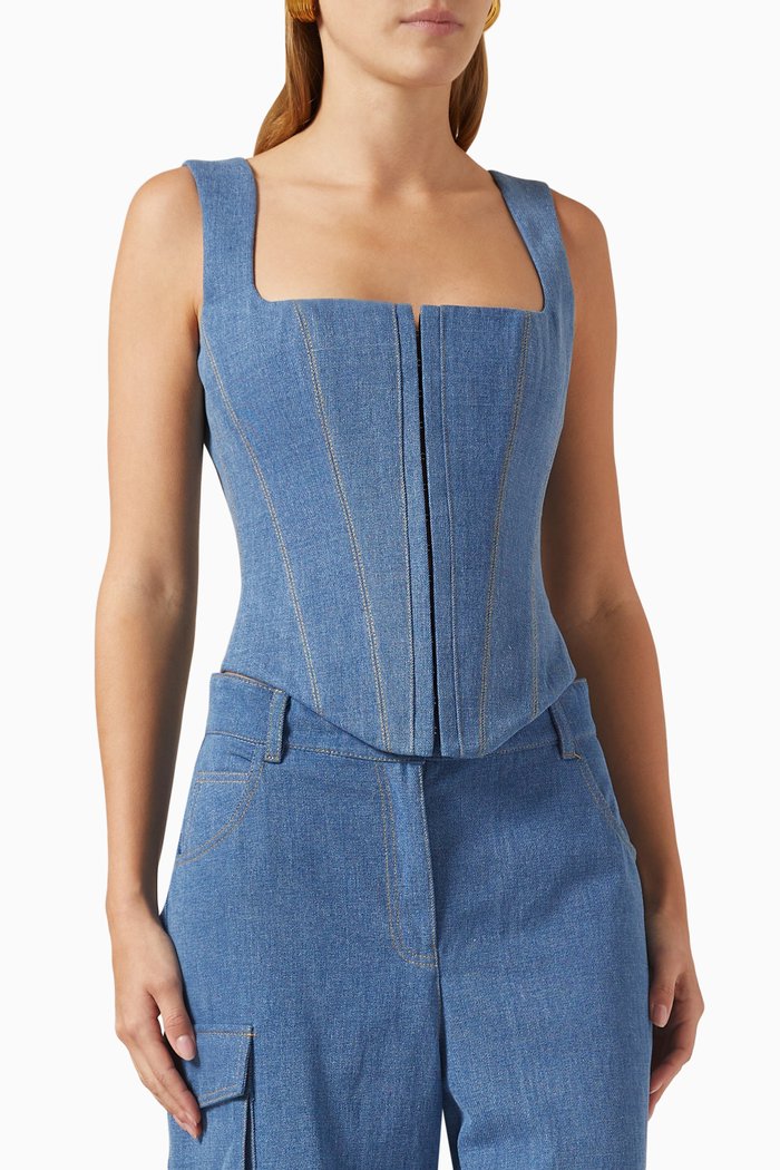 

Corset Top in Denim, Blue