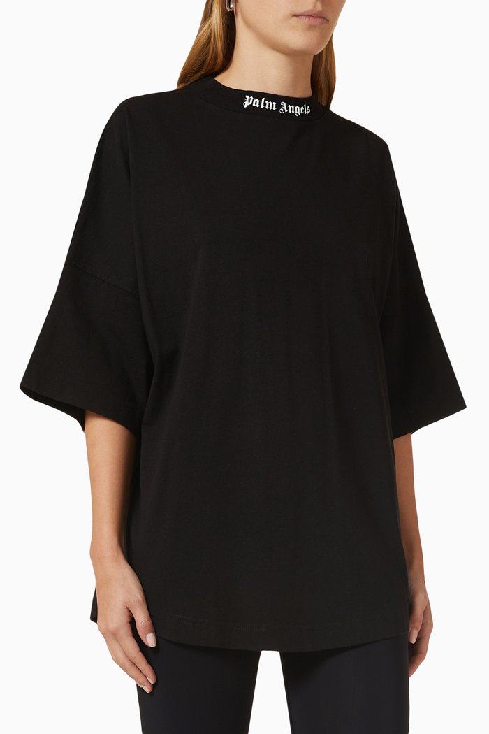 Classic Logo Oversized T-shirt in Cotton Jersey, Black
