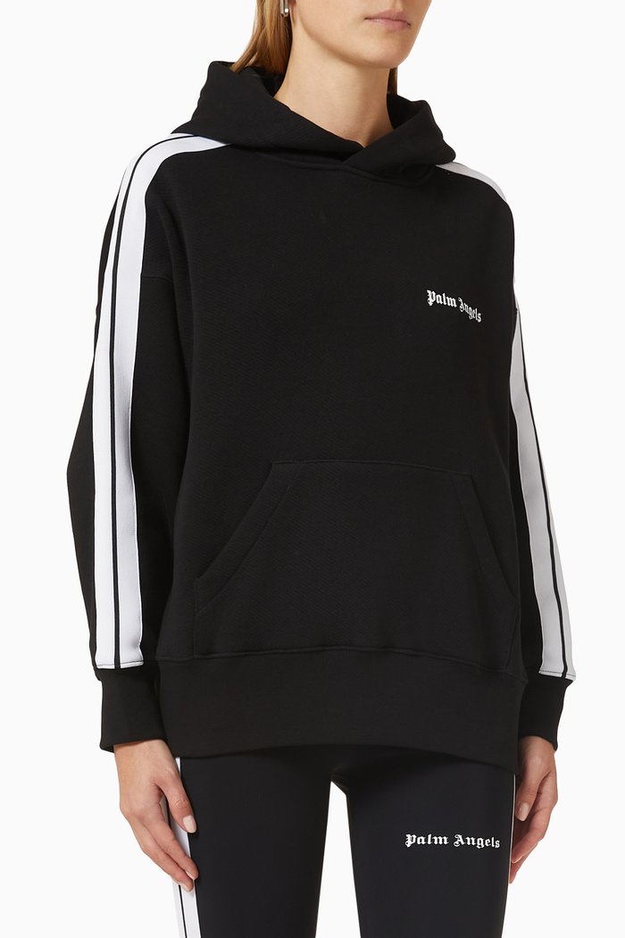 

Classic Track Hoodie in Cotton Terry, Black