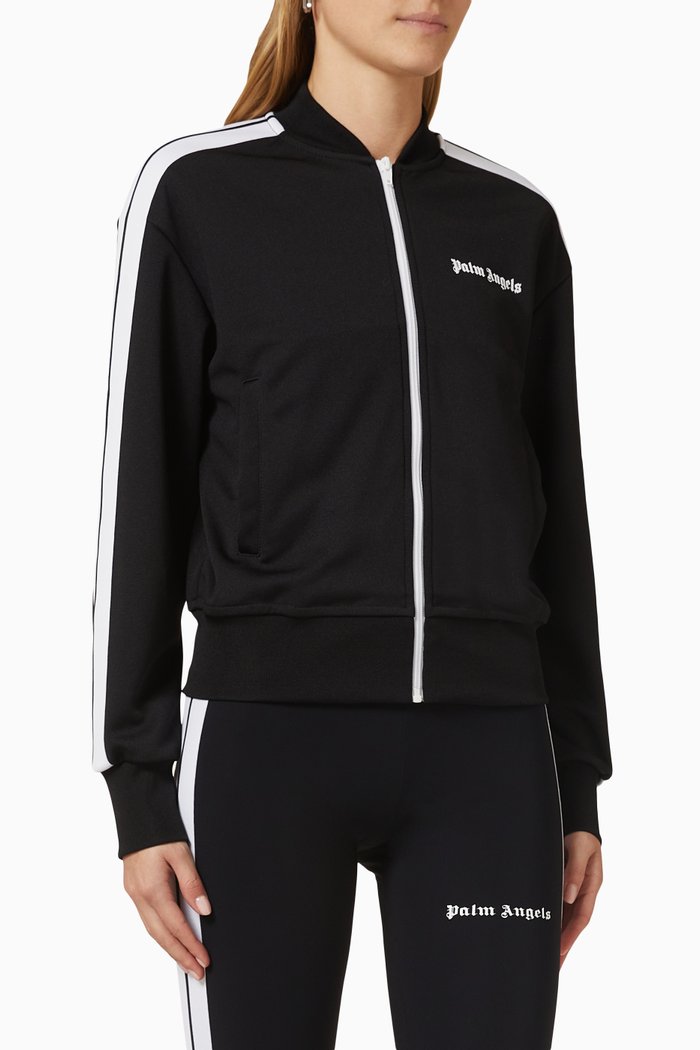 

Classic Bomber Track Jacket in Technical Fabric, Black