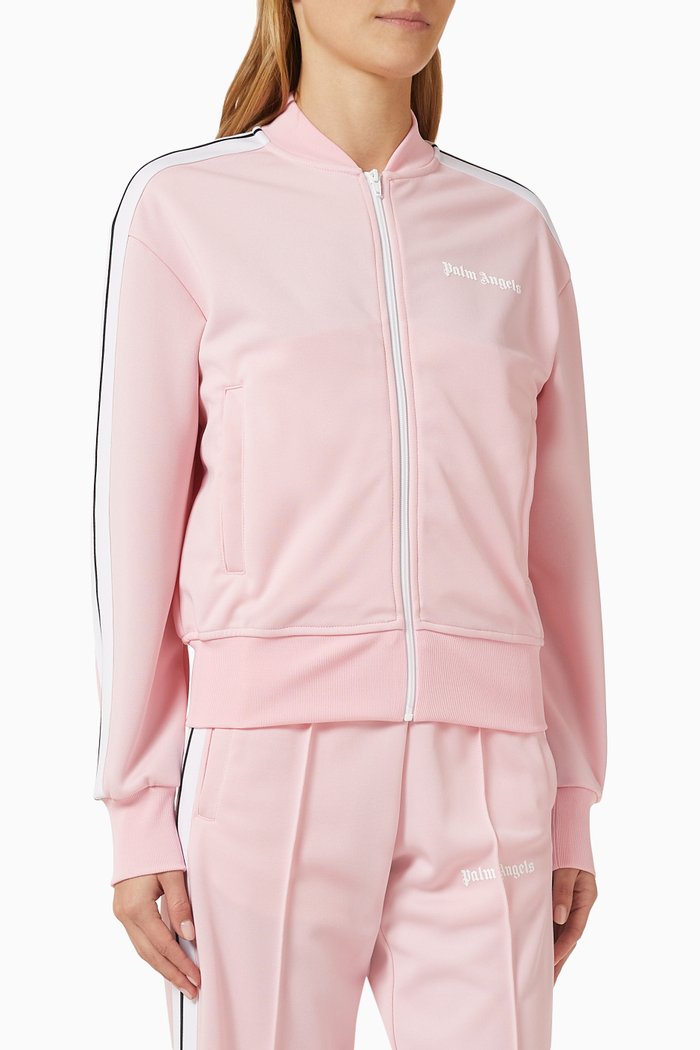 

Classic Bomber Track Jacket in Technical Fabric, Pink