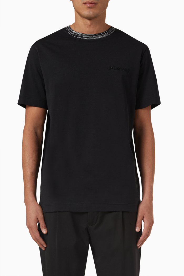 

Short-sleeved T-shirt in Cotton Jersey, Black