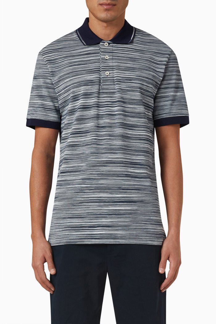 

Short-sleeved Polo Shirt in Cotton Jersey, Multicolour