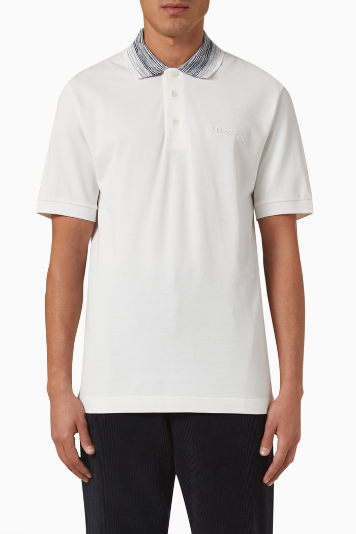 

Short-sleeved Polo Shirt in Cotton Piqué, White