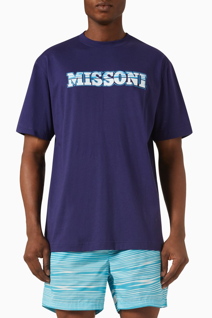

Logo T-shirt in Cotton-jersey, Blue