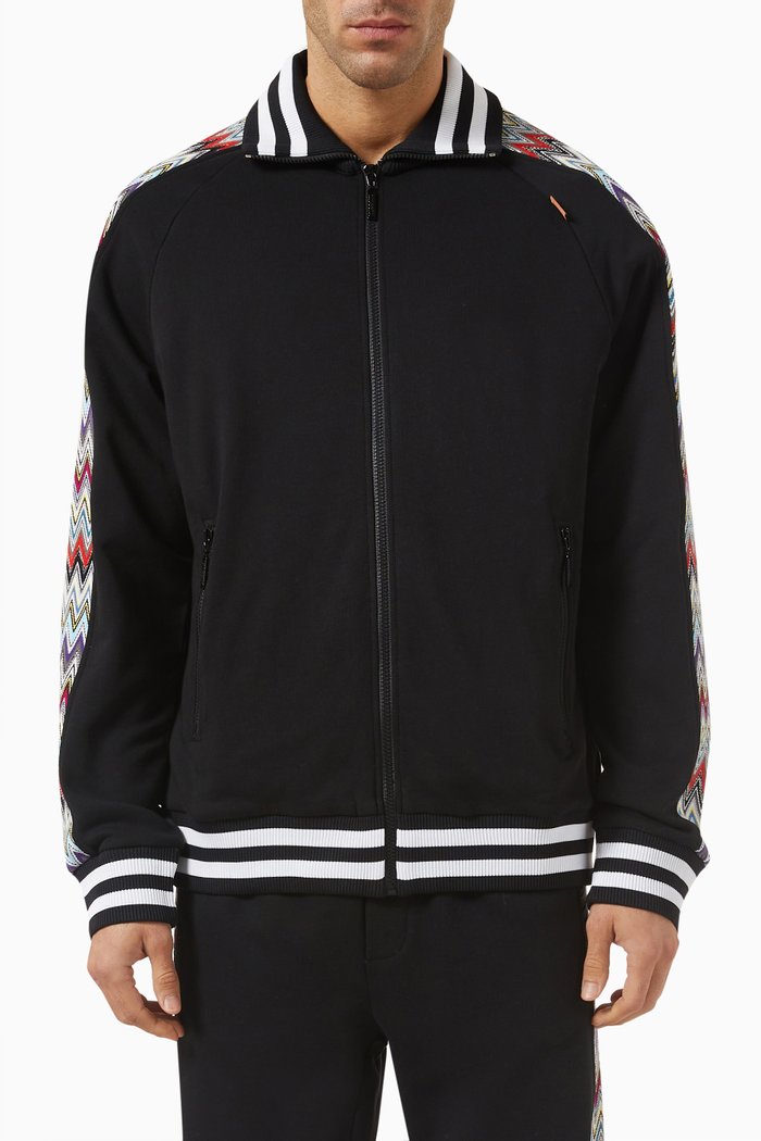 

Missoni Print Tape Sweatshirt in Fleece, Black