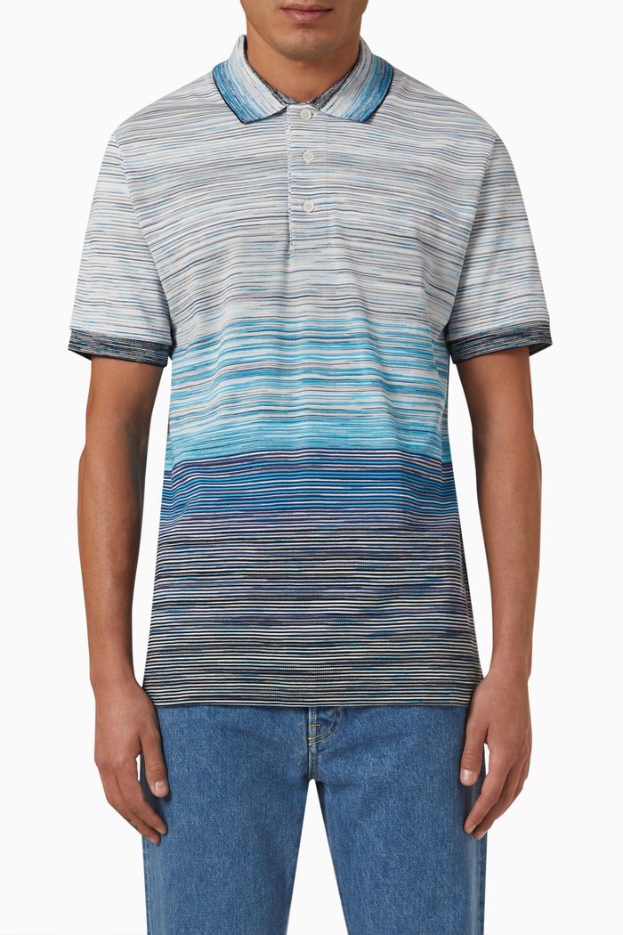 

Short-sleeved Polo Shirt in Cotton Piqué, Multicolour