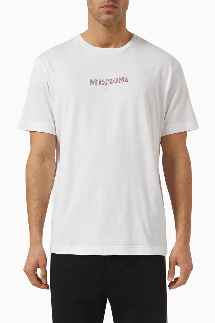 

Logo Embroidered T-shirt in Cotton, White