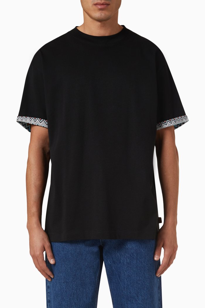 

Short-sleeved Polo Shirt in Cotton Jersey, Black