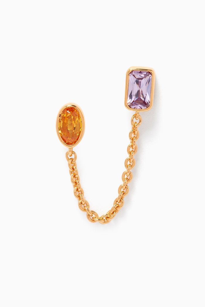 

Be-jewelled Mismatched Single Chain Earring in 18kt Gold Vermeil, Yellow