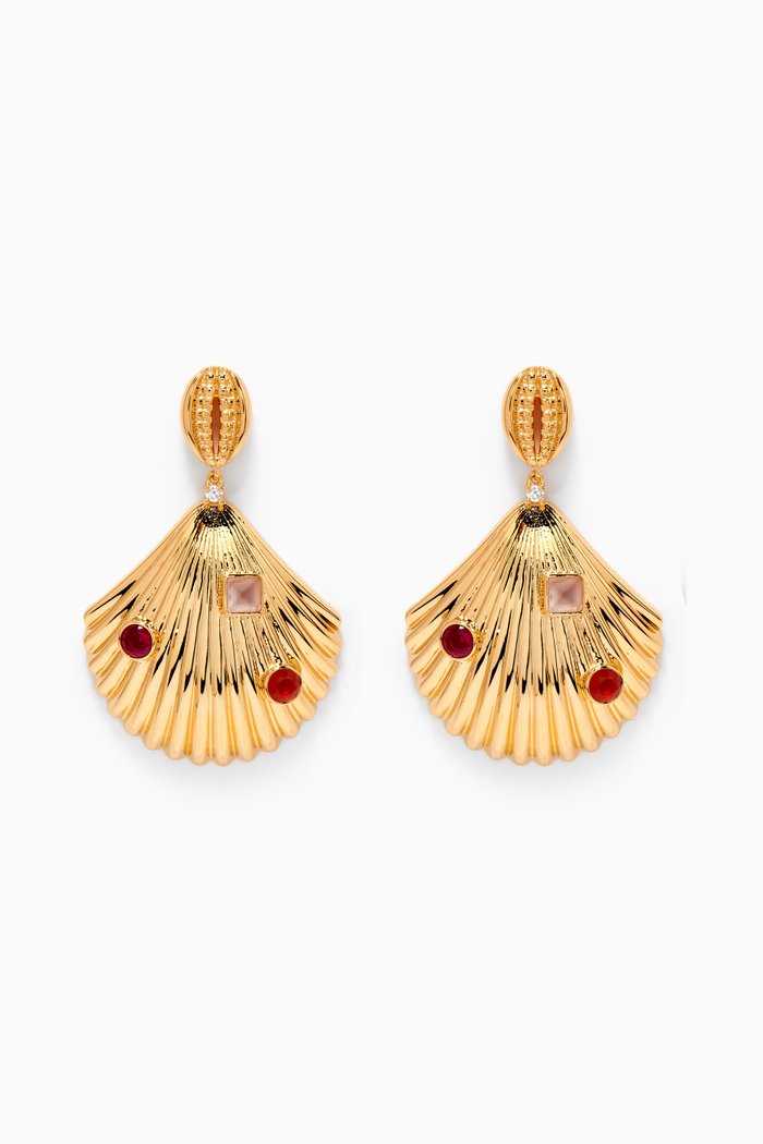 

Scallop Statement Earrings in 18kt Gold Vermeil, Yellow