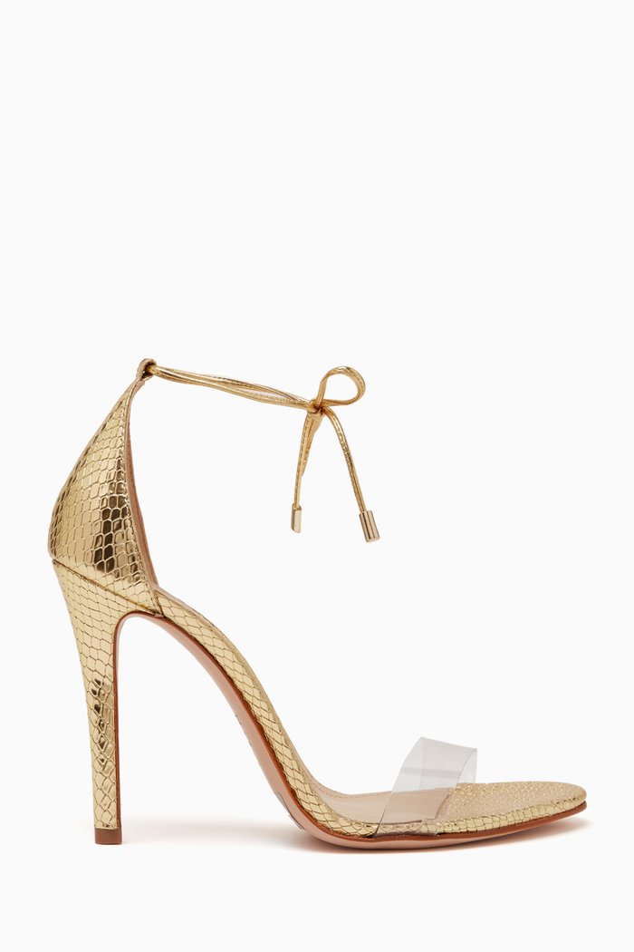 

Cocktail Sandals in Metallic Leather, Gold