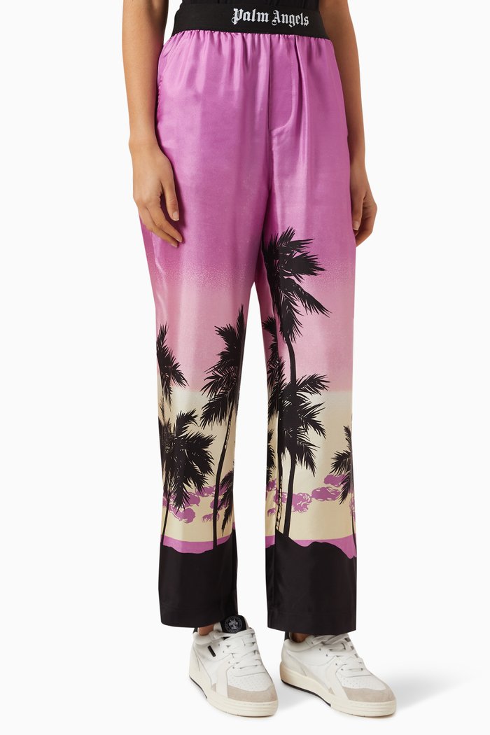 

Pink Sunset Pyjama Pants in Viscose, Purple