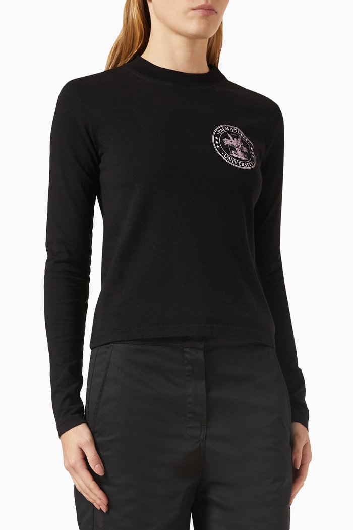 

College Logo-print T-shirt in Jersey, Black