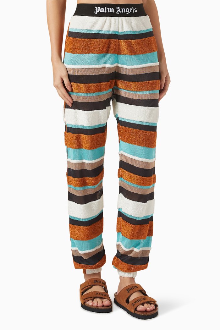 

Logo-waistband Striped Pants in Lurex-knit, Multicolour