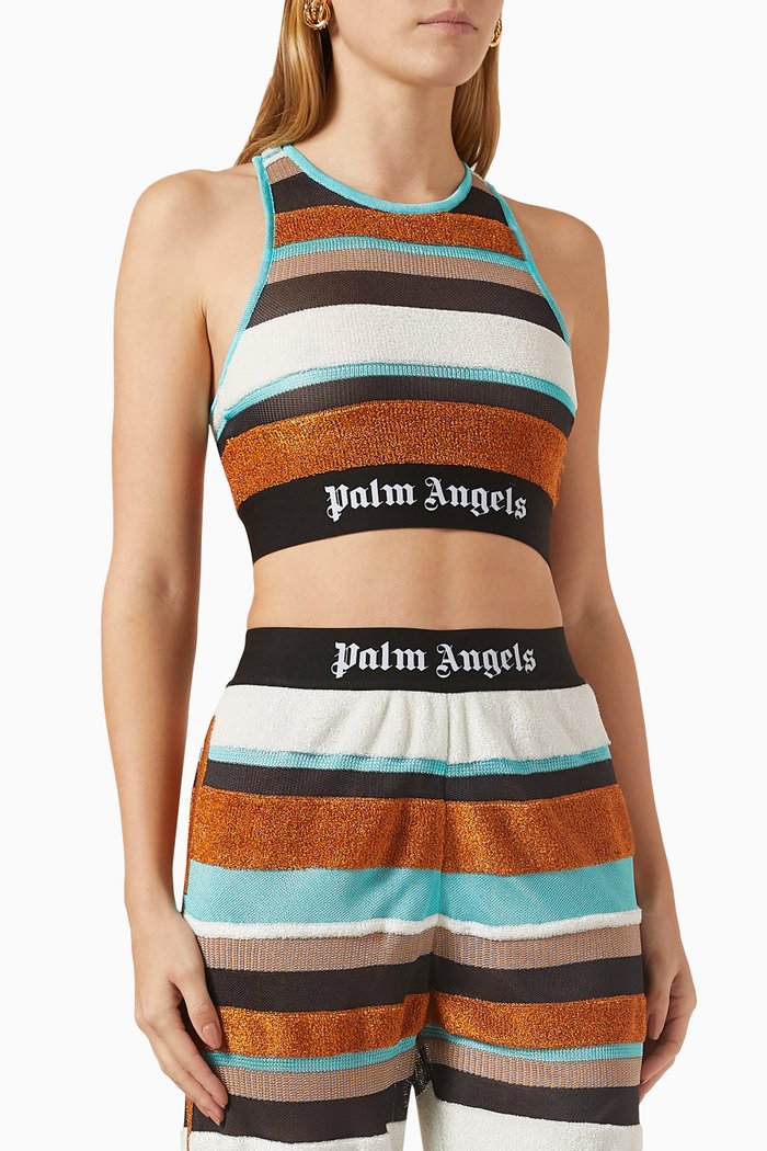 

Logo-waistband Striped Tank Top in Lurex-knit, Multicolour