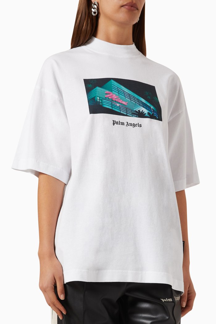 Getty Miami Graphic-print Loose T-shirt in Cotton-jersey, White