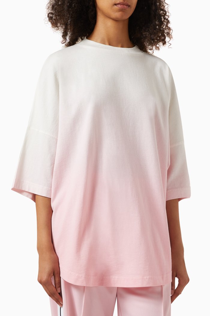 

Gradient Logo Oversized T-shirt in Cotton, Pink