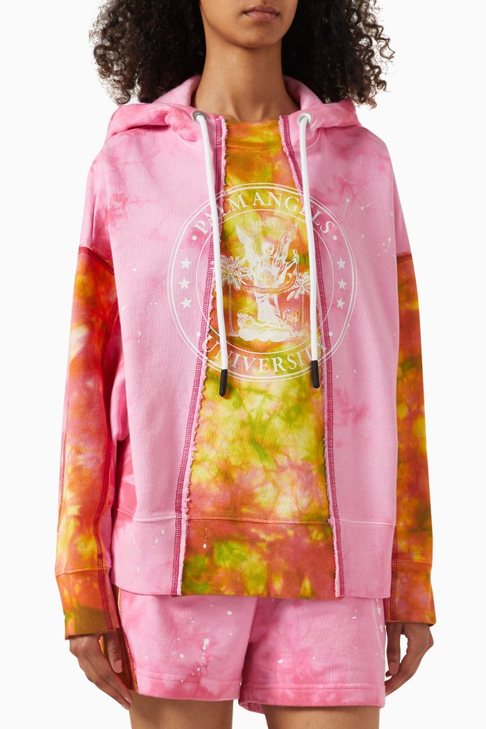 

Tie-dye College Hoodies in Cotton, Pink