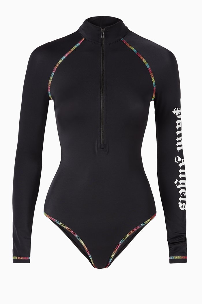 

Surf Logo One-piece Swimsuit in Neoprene, Black