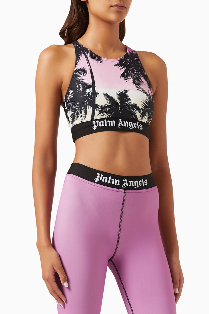 

Palm Sunset Logo Crop Top in Jersey, Purple