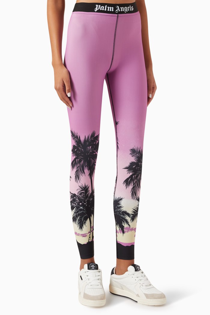 

Palm Sunset Logo Leggings in Jersey, Purple