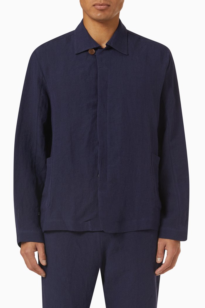 

Jacket in Linen, Blue