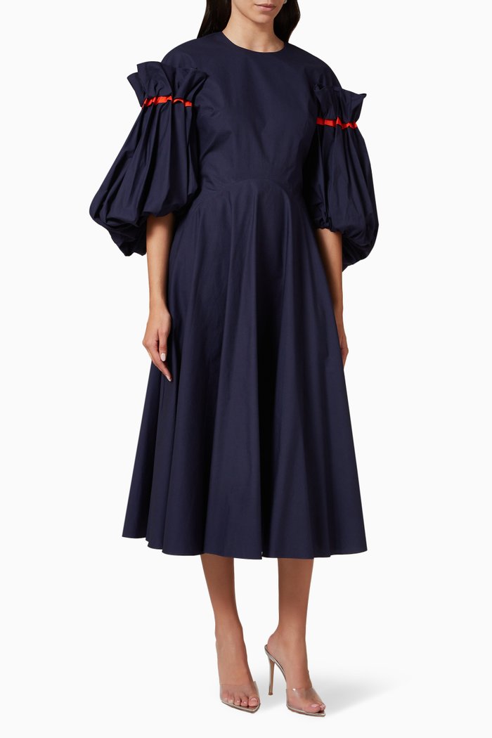 

Enala Midi Dress in Cotton, Blue