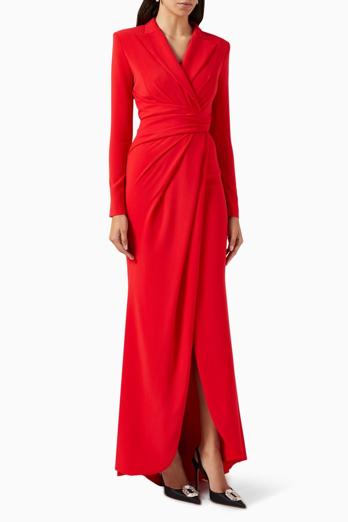 

Botad Draped Gown in Stretch-crepe, Red