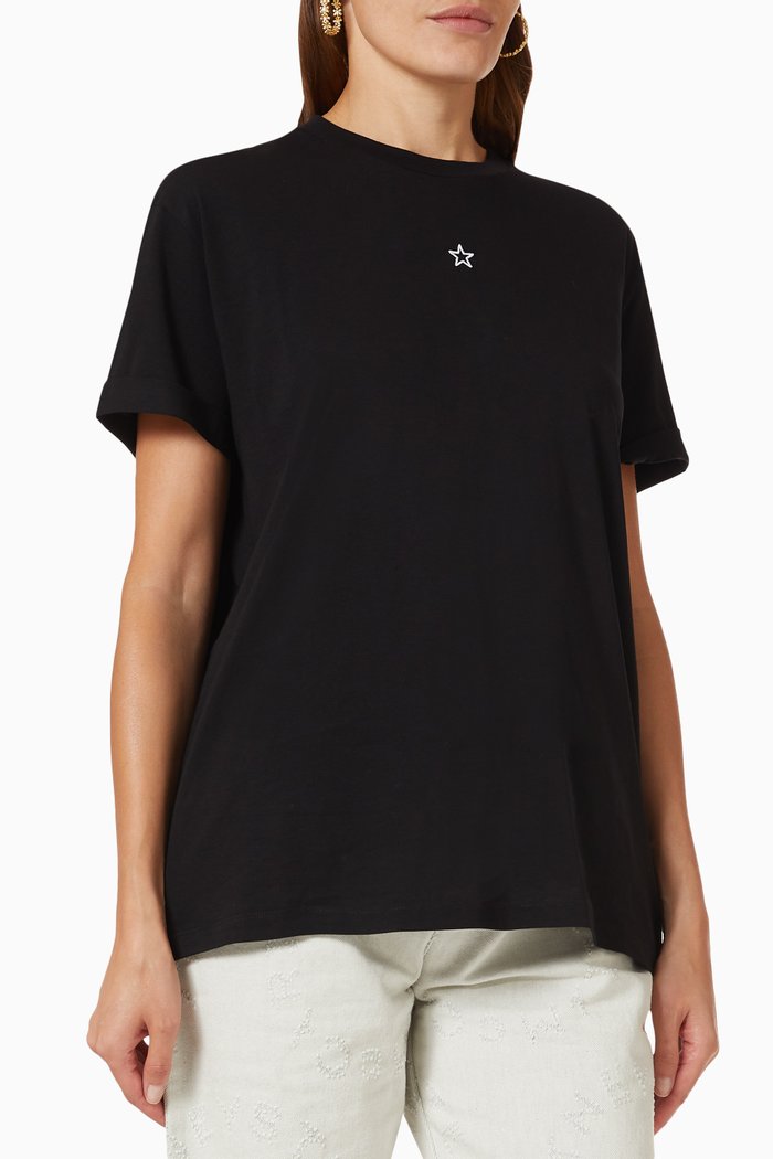 

Mini Star T-shirt in Cotton-jersey, Black