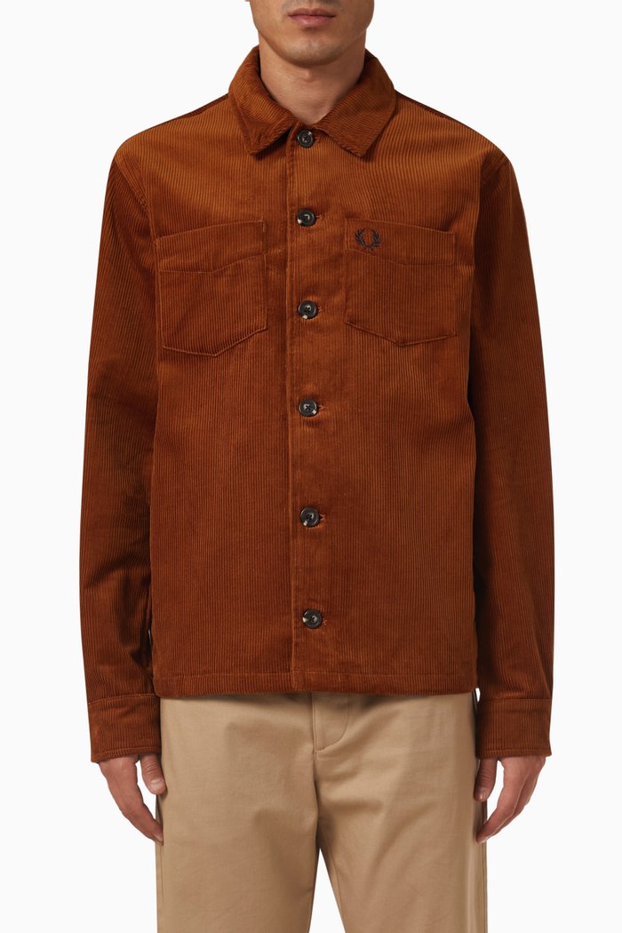 

Overshirt in Cotton Corduroy, Brown