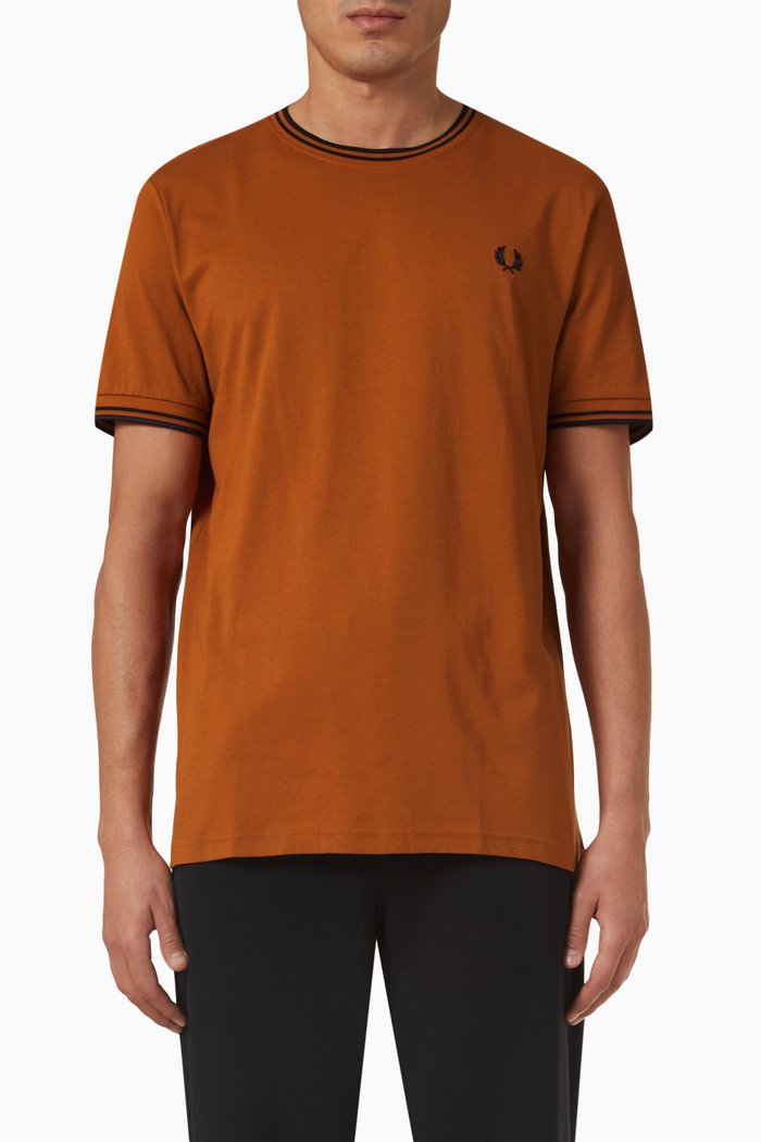 

Twin Tipped T-shirt in Cotton Jersey, Brown