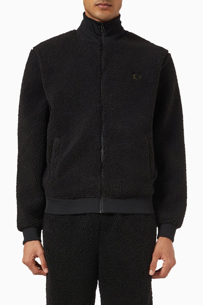 

Track Jacket in Borg Fleece, Black