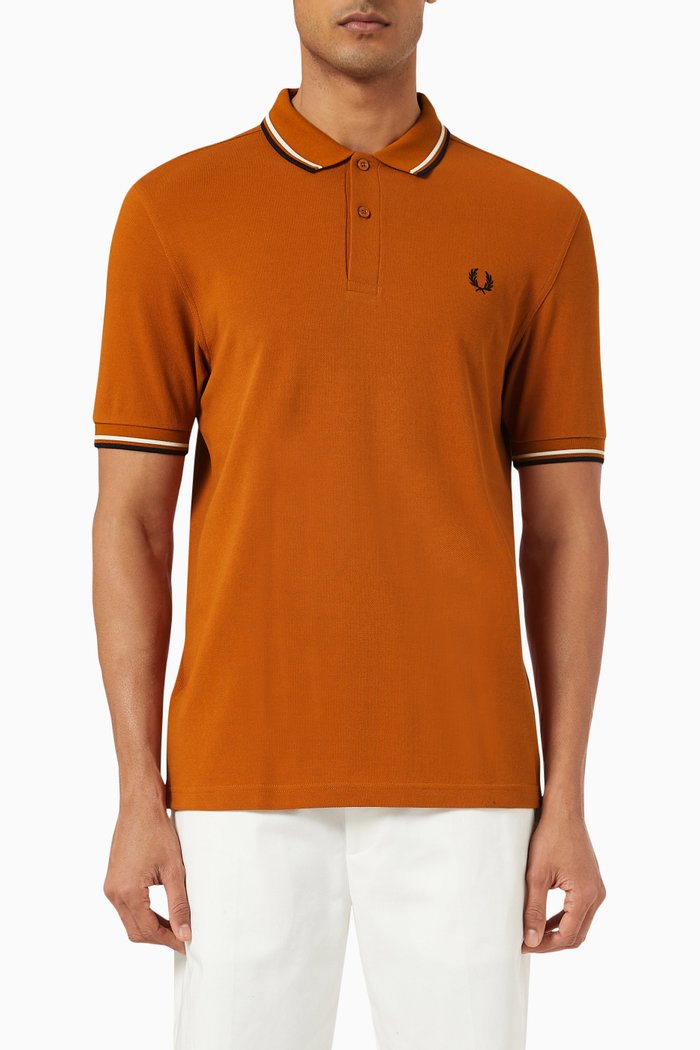 

Twin Tipped Polo Shirt in Cotton Piqué, Brown