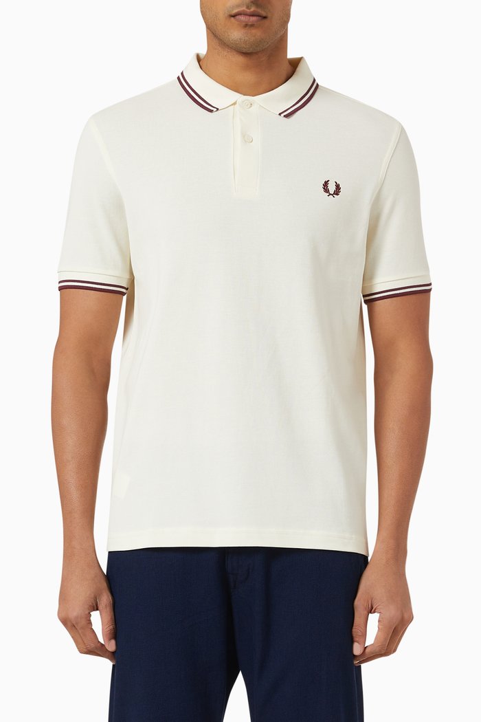 

Twin Tipped Polo Shirt in Cotton Piqué, White