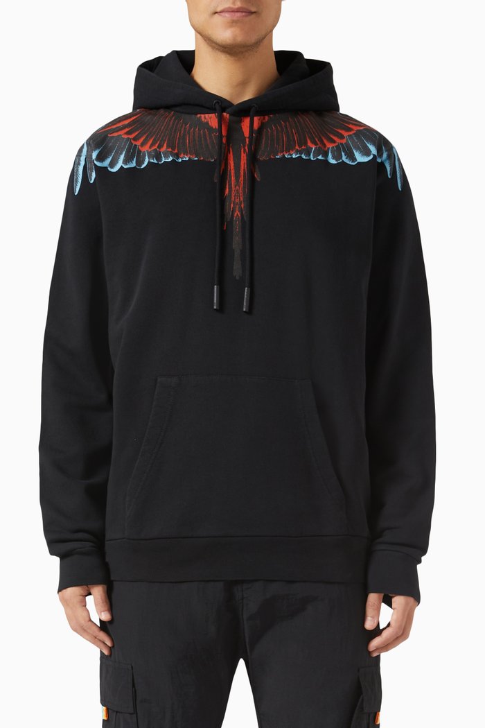 

Icon Wings Hoodie in Fleece, Black