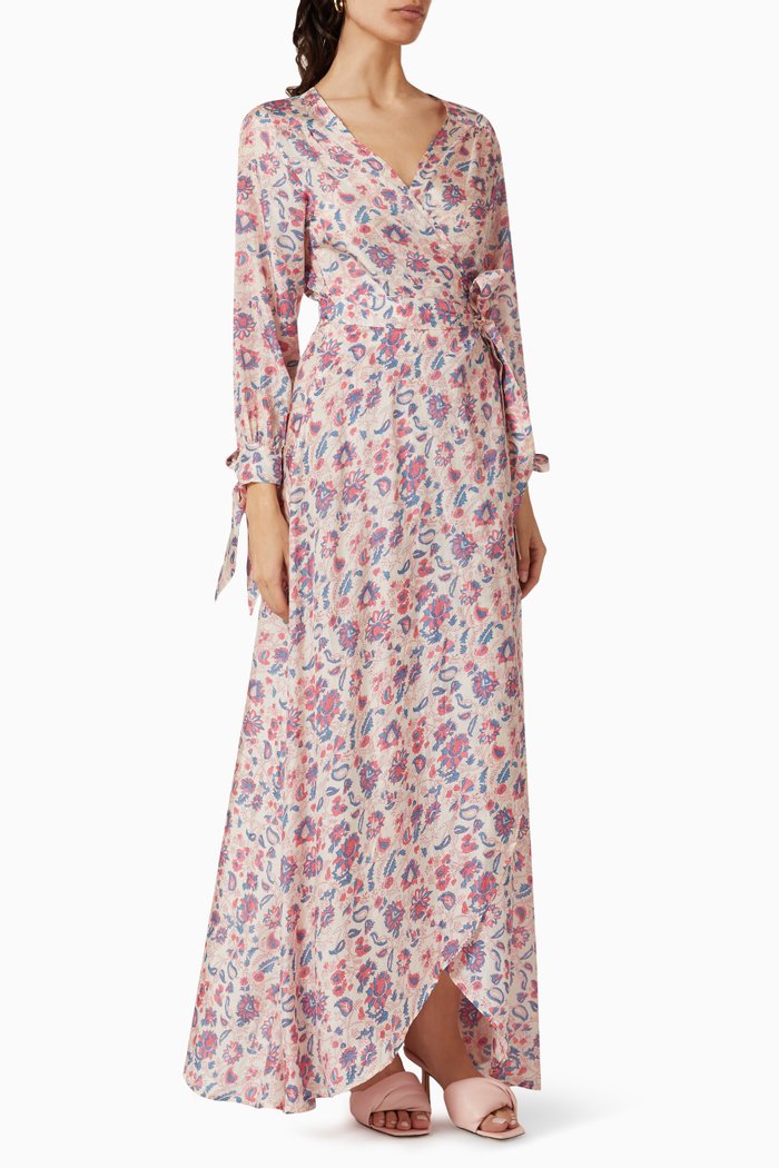 

Luna Maxi Dress in Silk, Pink