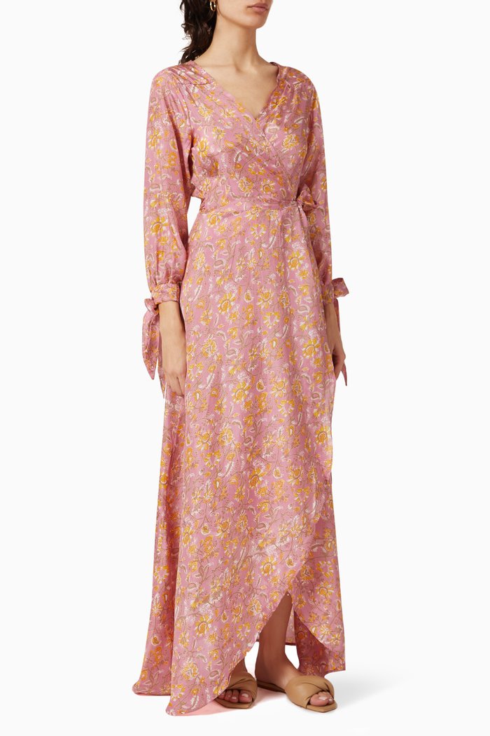 

Luna Maxi Dress in Silk, Pink