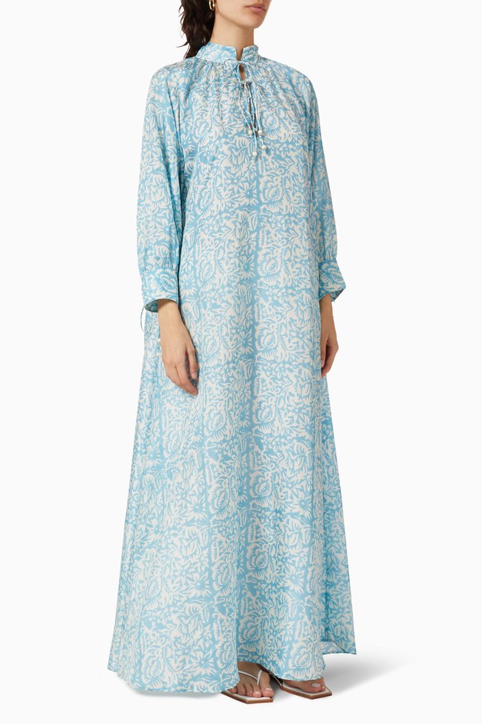 

Mitchell Maxi Dress in Silk, Blue