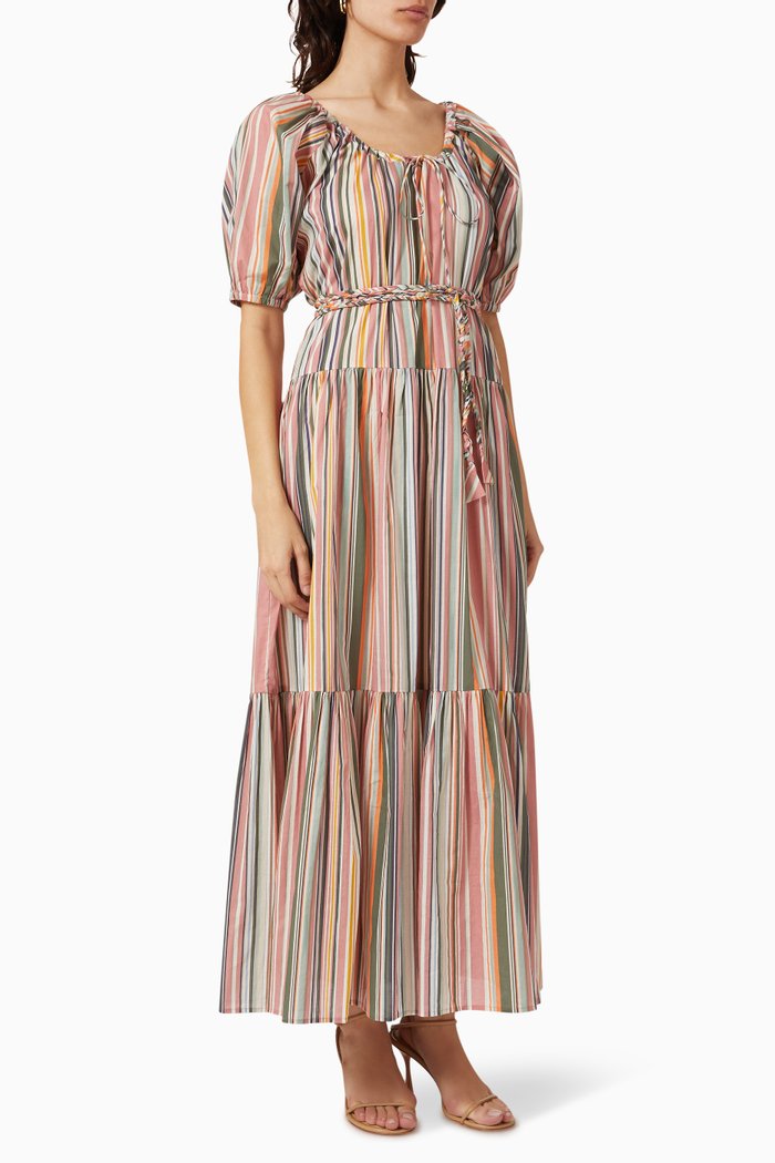 Selene Maxi Dress in Chiffon, Pink