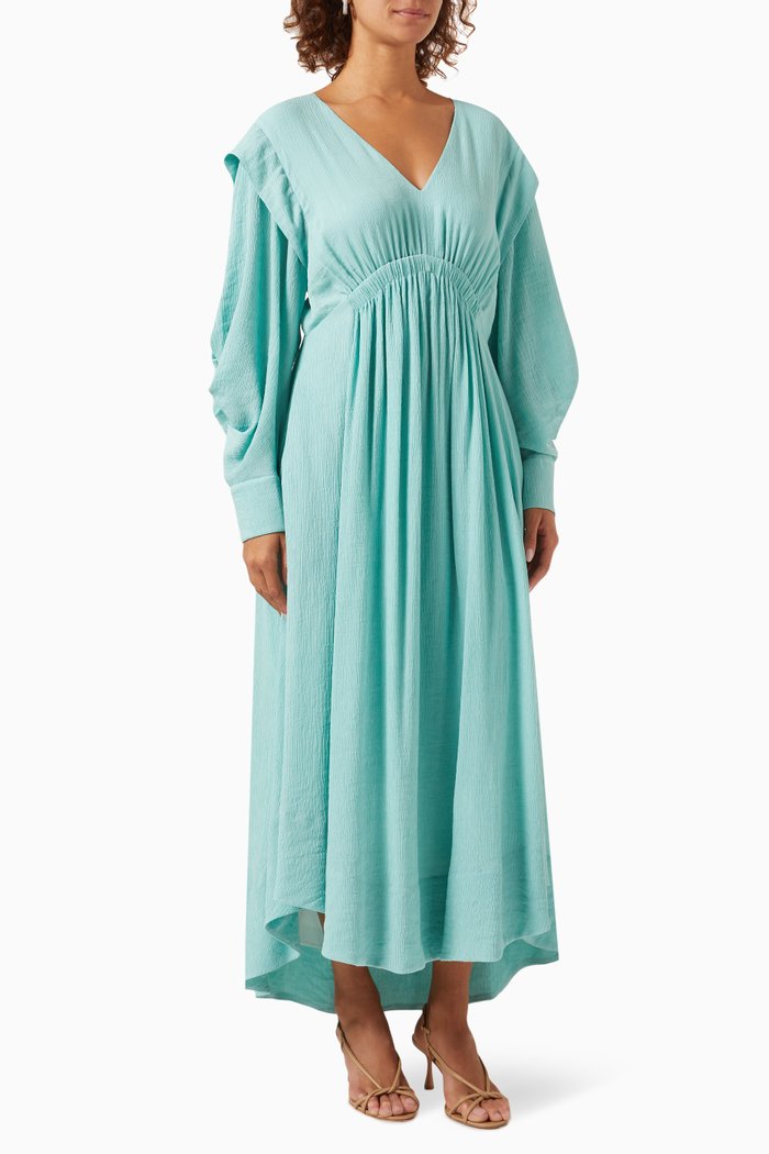

Faith Midi Dress in Textured Fabric, Blue